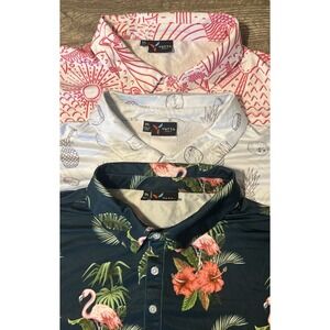 Lot Of 3 Yatta Golf Performance Stretch Lightweight Polo Shirts Size 3XL